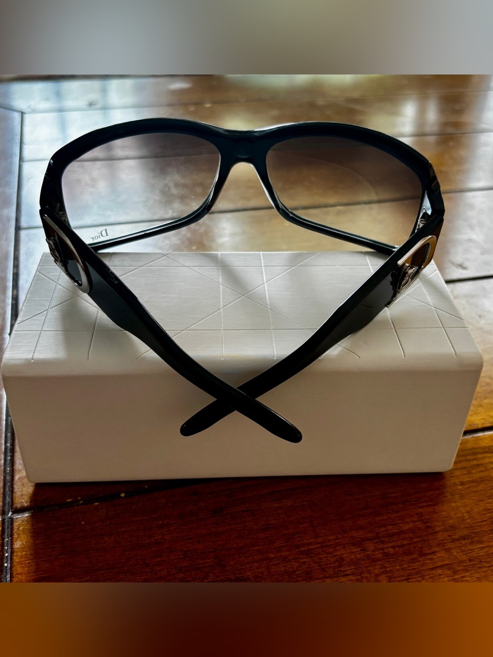 Dior Black Frame Sunglasses with Gradient Gray Lenses - Picture 4 of 10